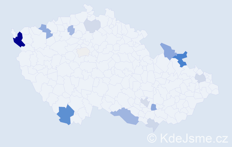 Příjmení: 'Kotlarová', počet výskytů 39 v celé ČR