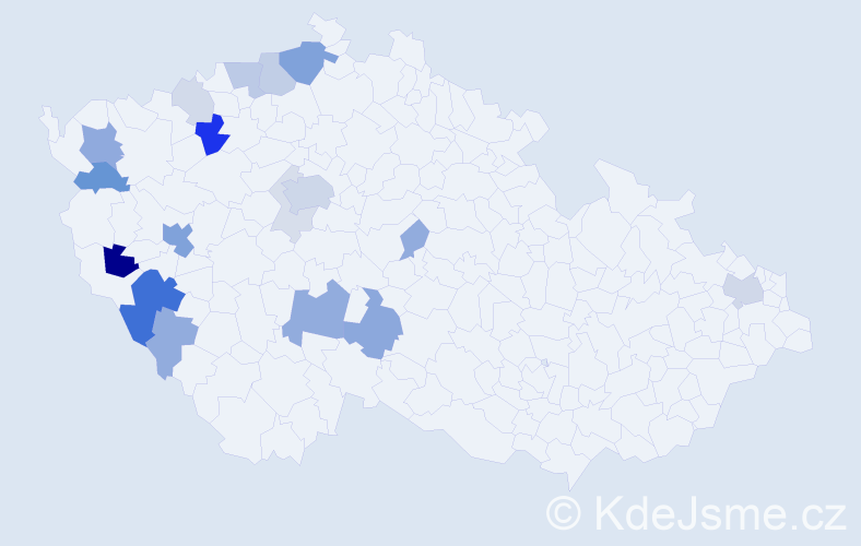 Příjmení: 'Pytelka', počet výskytů 55 v celé ČR