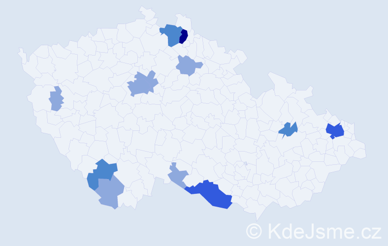 Příjmení: 'Drobňák', počet výskytů 23 v celé ČR