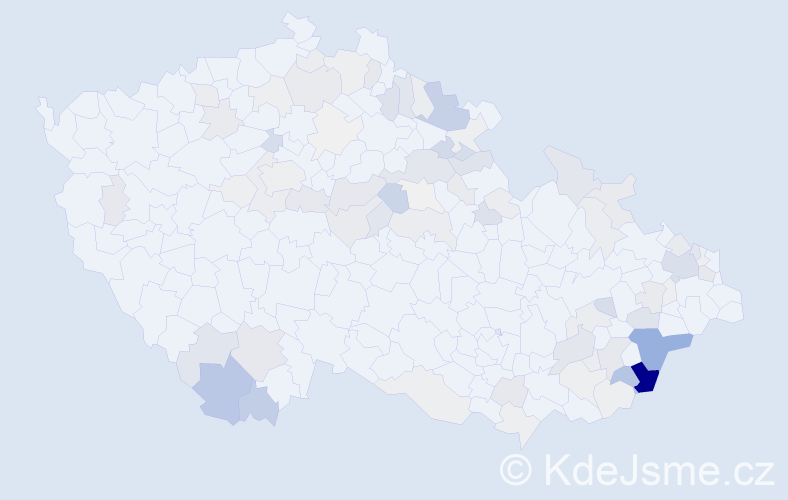 Příjmení: 'Mačková', počet výskytů 297 v celé ČR