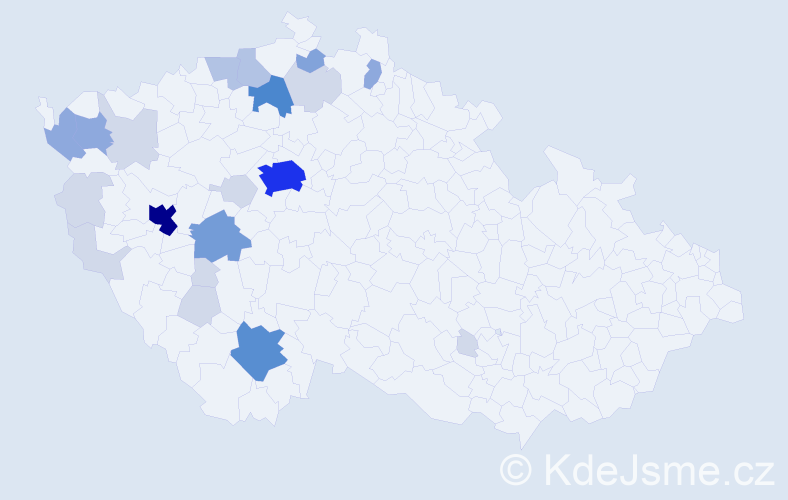 Příjmení: 'Kýčková', počet výskytů 72 v celé ČR