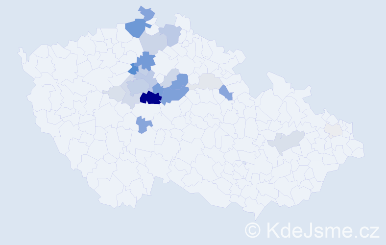 Příjmení: 'Kurel', počet výskytů 97 v celé ČR