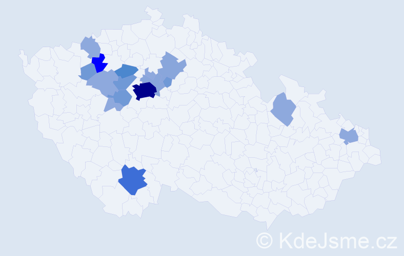 Příjmení: 'Kináč', počet výskytů 47 v celé ČR