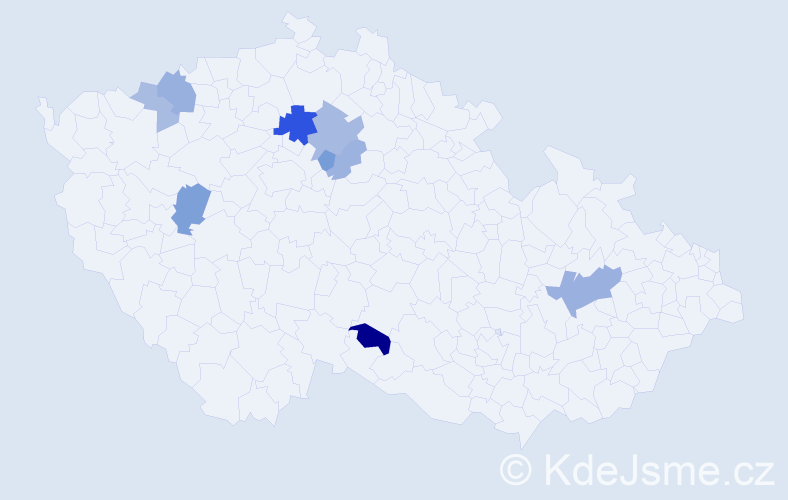 Příjmení: 'Černáš', počet výskytů 18 v celé ČR