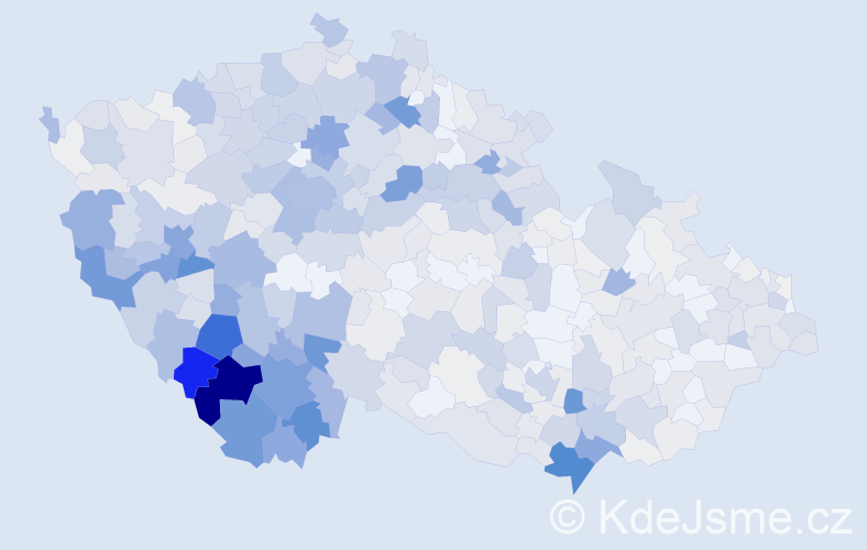 Příjmení: 'Mráz', počet výskytů 2578 v celé ČR