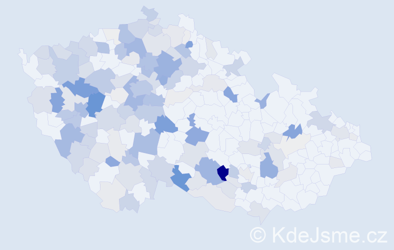 Příjmení: 'Bohuslav', počet výskytů 567 v celé ČR