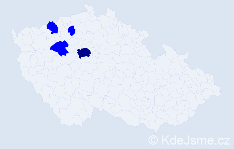 Příjmení: 'Fedurca', počet výskytů 5 v celé ČR