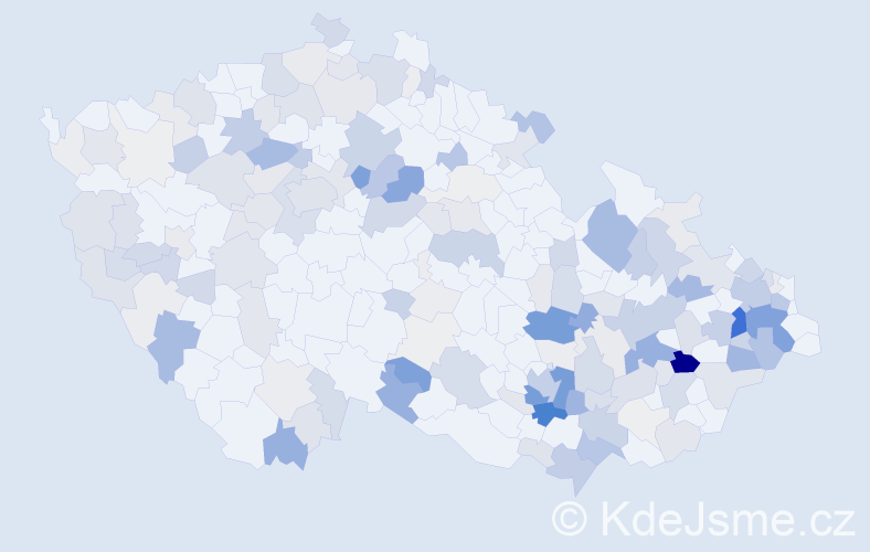 Příjmení: 'Janek', počet výskytů 599 v celé ČR