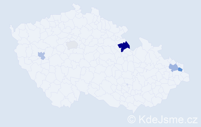 Příjmení: 'Czajka', počet výskytů 8 v celé ČR