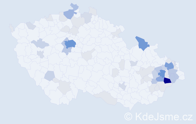 Příjmení: 'Fárek', počet výskytů 171 v celé ČR