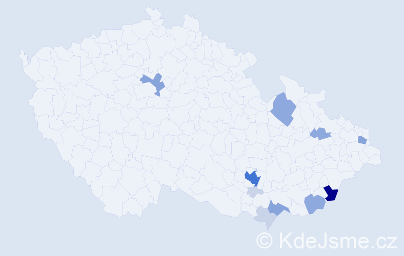 Příjmení: 'Nevrlková', počet výskytů 37 v celé ČR