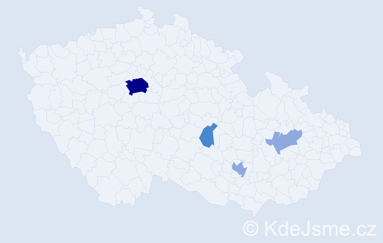Příjmení: 'Dutton', počet výskytů 9 v celé ČR