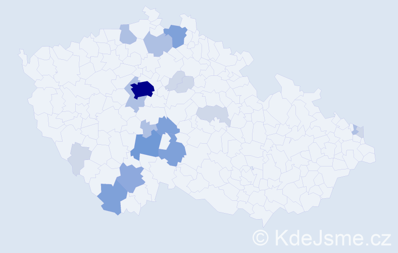 Příjmení: 'Fáčková', počet výskytů 54 v celé ČR