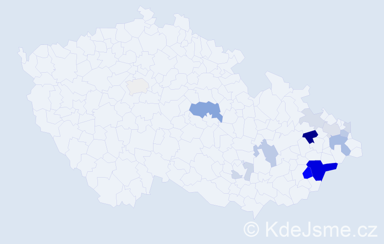 Příjmení: 'Krampota', počet výskytů 37 v celé ČR