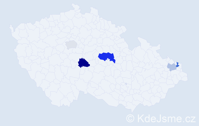 Příjmení: 'Wysocká', počet výskytů 6 v celé ČR