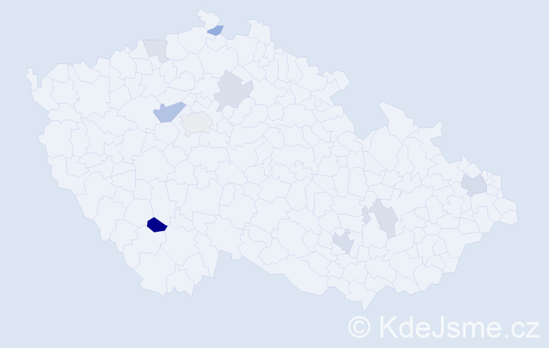 Příjmení: 'Lázenský', počet výskytů 18 v celé ČR