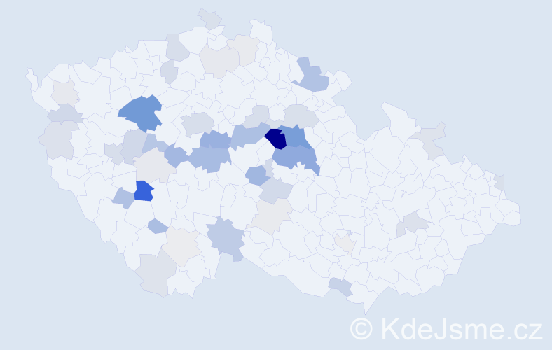 Příjmení: 'Hlína', počet výskytů 145 v celé ČR