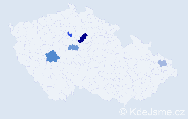 Příjmení: 'Obdržal', počet výskytů 22 v celé ČR