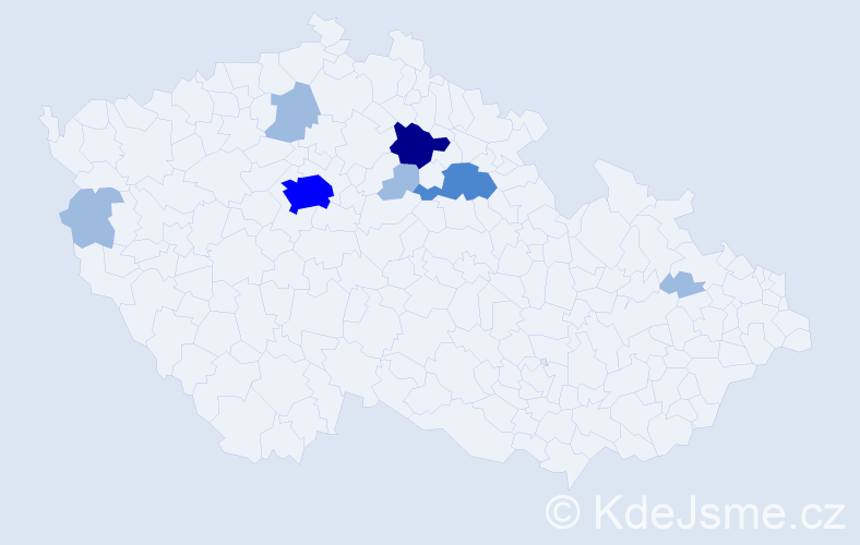 Příjmení: 'Peregrinová', počet výskytů 14 v celé ČR
