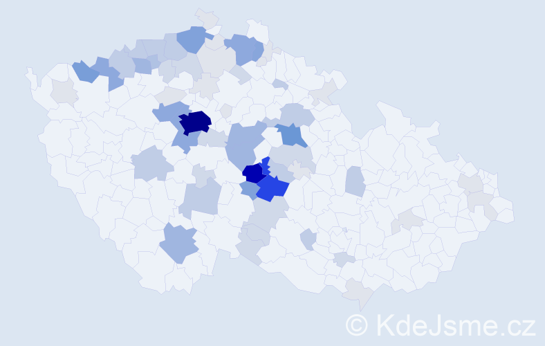Příjmení: 'Choutka', počet výskytů 239 v celé ČR