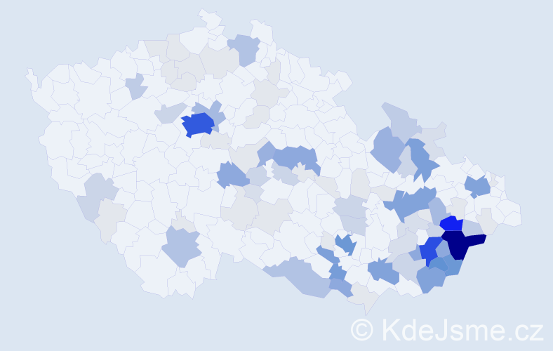 Příjmení: 'Novosád', počet výskytů 389 v celé ČR