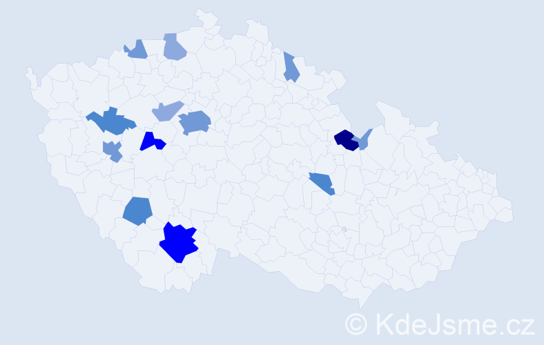 Příjmení: 'Bajtová', počet výskytů 35 v celé ČR