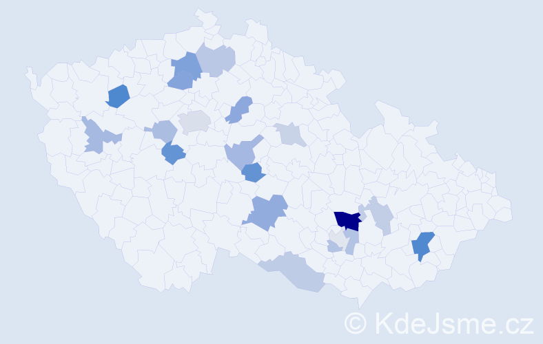 Příjmení: 'Dorj', počet výskytů 34 v celé ČR