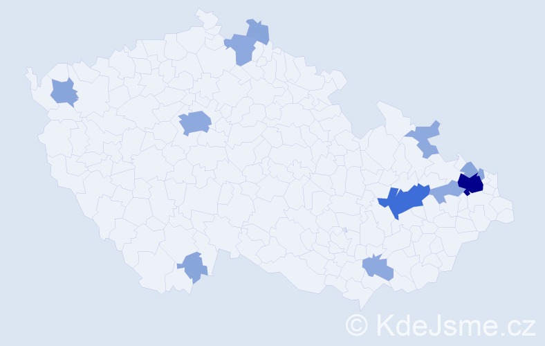 Příjmení: 'Tyrala', počet výskytů 30 v celé ČR