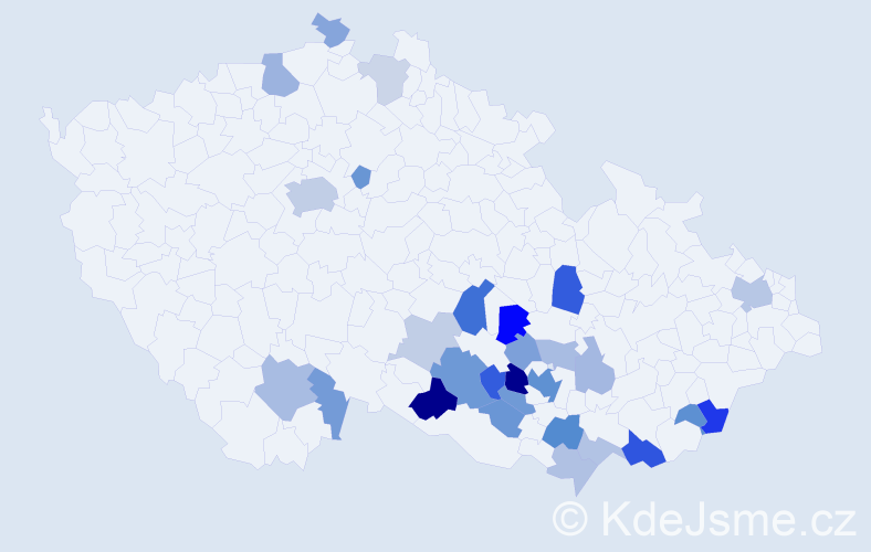 Příjmení: 'Pálenská', počet výskytů 64 v celé ČR