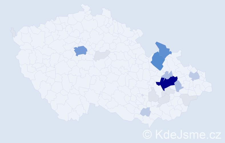 Příjmení: 'Bundilová', počet výskytů 83 v celé ČR