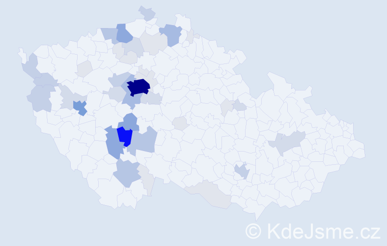 Příjmení: 'Mikota', počet výskytů 152 v celé ČR
