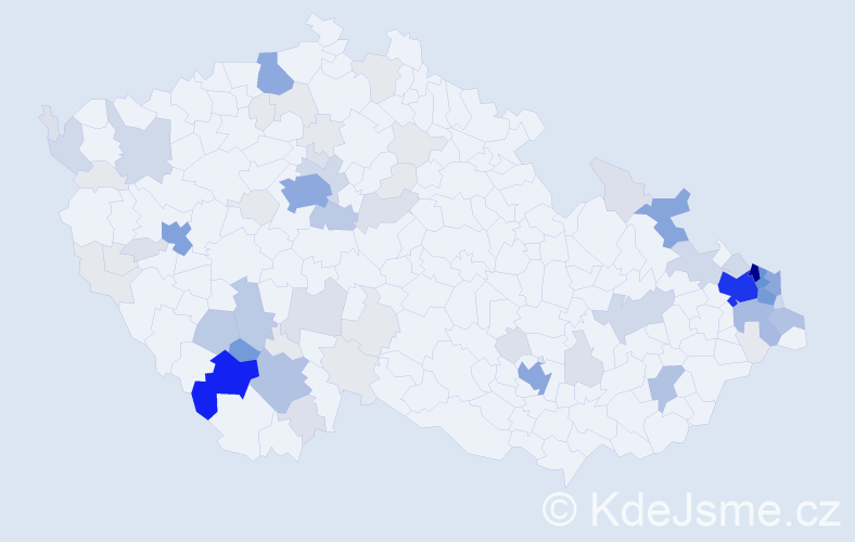 Příjmení: 'Seberová', počet výskytů 315 v celé ČR