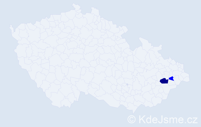 Příjmení: 'Závičáková', počet výskytů 3 v celé ČR