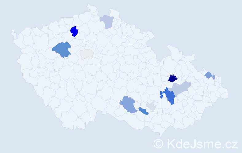 Příjmení: 'Baslíková', počet výskytů 36 v celé ČR