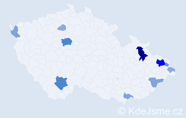 Příjmení: 'Višvaderová', počet výskytů 33 v celé ČR
