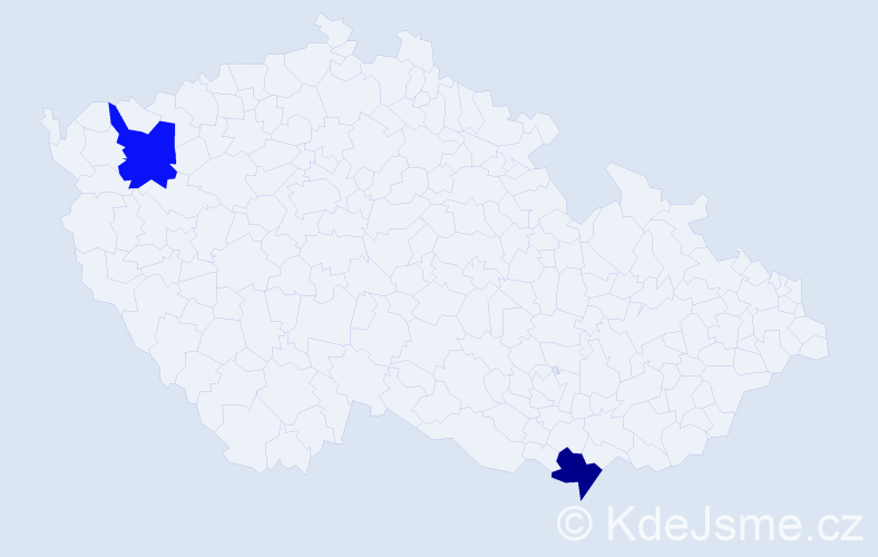 Příjmení: 'Banković', počet výskytů 2 v celé ČR