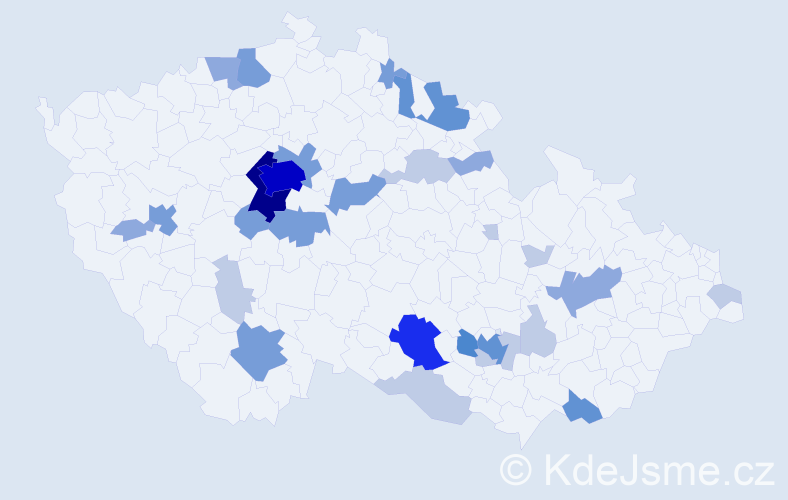 Příjmení: 'Korotvičková', počet výskytů 87 v celé ČR