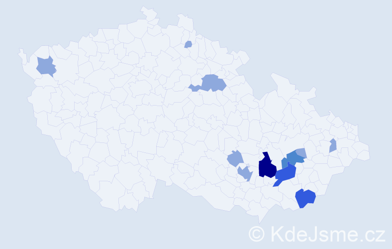 Příjmení: 'Baranyaiová', počet výskytů 20 v celé ČR