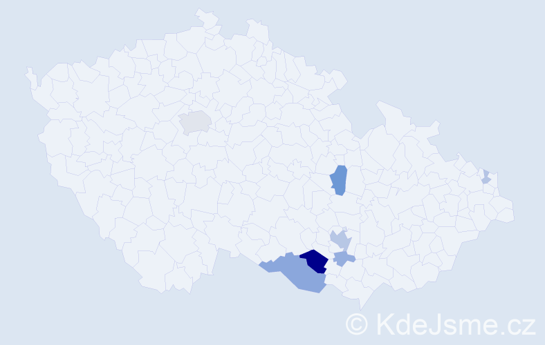 Příjmení: 'Brzkovská', počet výskytů 20 v celé ČR