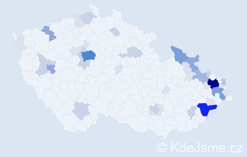 Příjmení: 'Barčáková', počet výskytů 123 v celé ČR