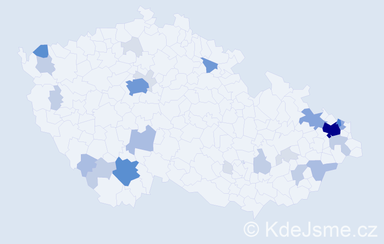 Příjmení: 'Kursa', počet výskytů 98 v celé ČR