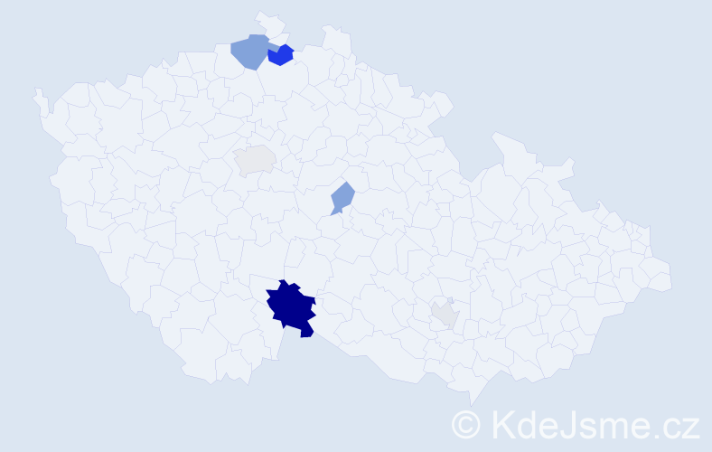 Příjmení: 'Nutr', počet výskytů 18 v celé ČR