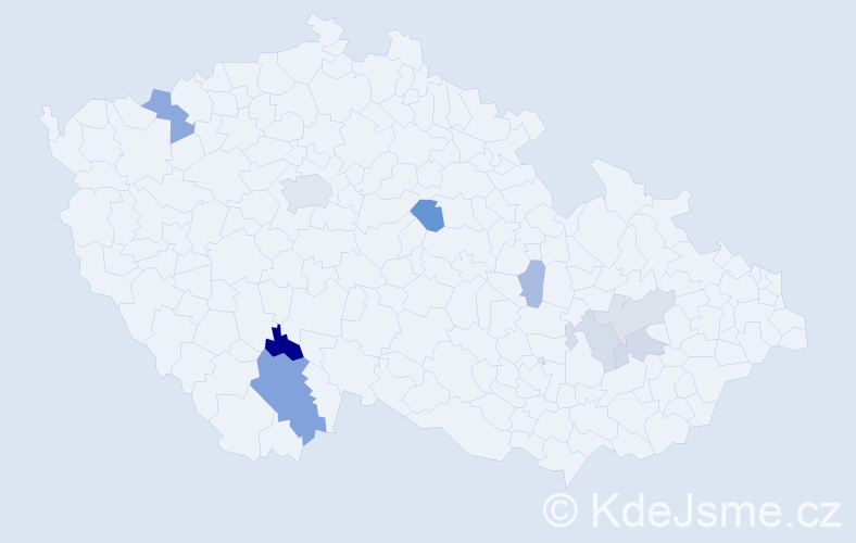 Příjmení: 'Čihovská', počet výskytů 23 v celé ČR