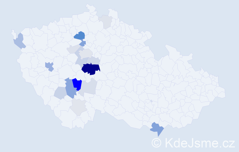 Příjmení: 'Klenovec', počet výskytů 54 v celé ČR