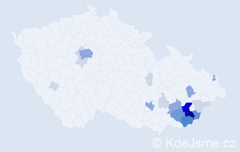Příjmení: 'Dynka', počet výskytů 71 v celé ČR