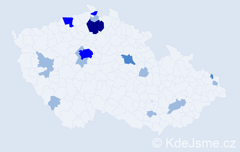 Příjmení: 'Reváková', počet výskytů 28 v celé ČR