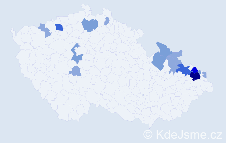 Příjmení: 'Piatková', počet výskytů 37 v celé ČR
