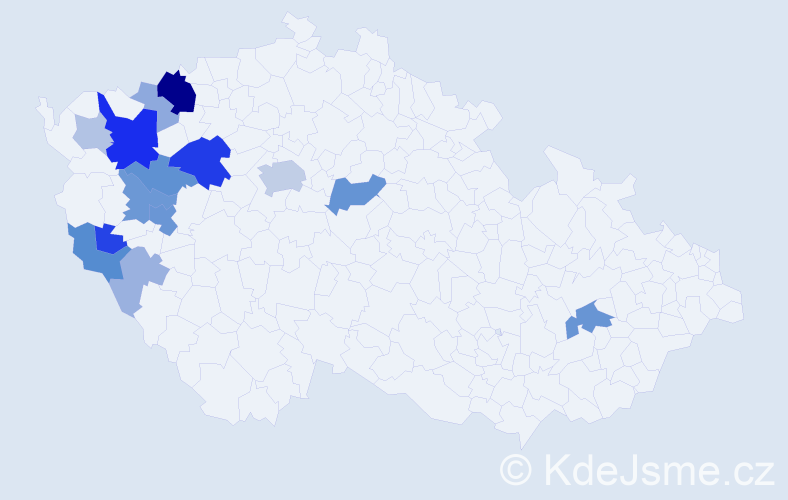 Příjmení: 'Arnet', počet výskytů 45 v celé ČR