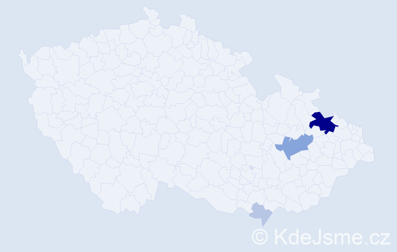 Příjmení: 'Vaida', počet výskytů 23 v celé ČR