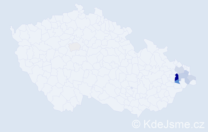 Příjmení: 'Golik', počet výskytů 22 v celé ČR